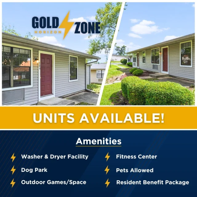 Looking for your next home near Kent State? Gold Zone Horizon apartments are available NOW! 🏡✨

Plus, for students looking for housing next semester, don’t miss out on our Second Semester Studio Special! Secure your studio for January 1 - May 31 and enjoy reduced monthly lease payments during that period. 💸

Contact us today for more info:
📞 330-271-6273 | 📧 info@goldzonerentals.com

#GoldZoneRentals #KentState #StudentHousing #LeaseSpecial #OffCampusLiving #GoldZoneHorizon