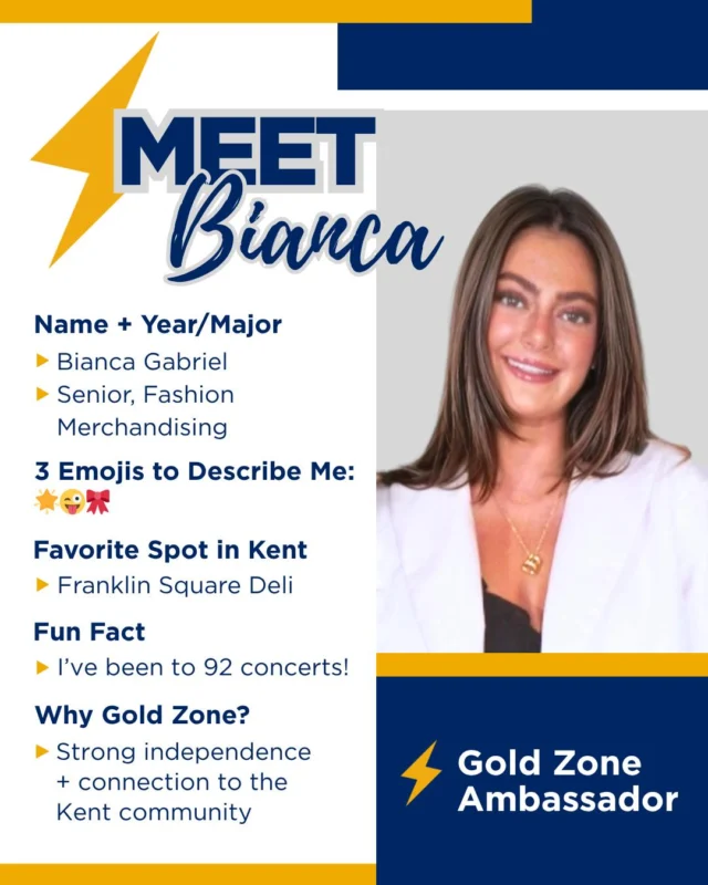 92 concerts and counting! 🎶 Bianca knows how to chase a good show — and she’s bringing that same energy as a Gold Zone Ambassador! 👋
@biancaa.gabriel
#LifeatGoldZone #GoldZoneAmbassadors #KentState