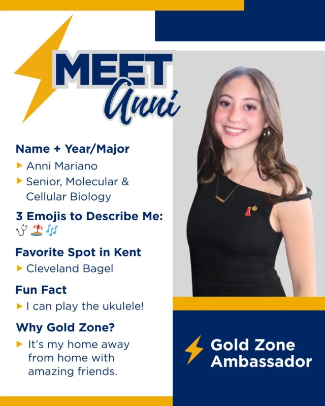 Ukulele in hand, friends by her side. 🎶
Anni’s ready to share her Gold Zone story as one of our Ambassadors! 👋
@annalisa.7
#LifeatGoldZone #GoldZoneAmbassadors #KentState