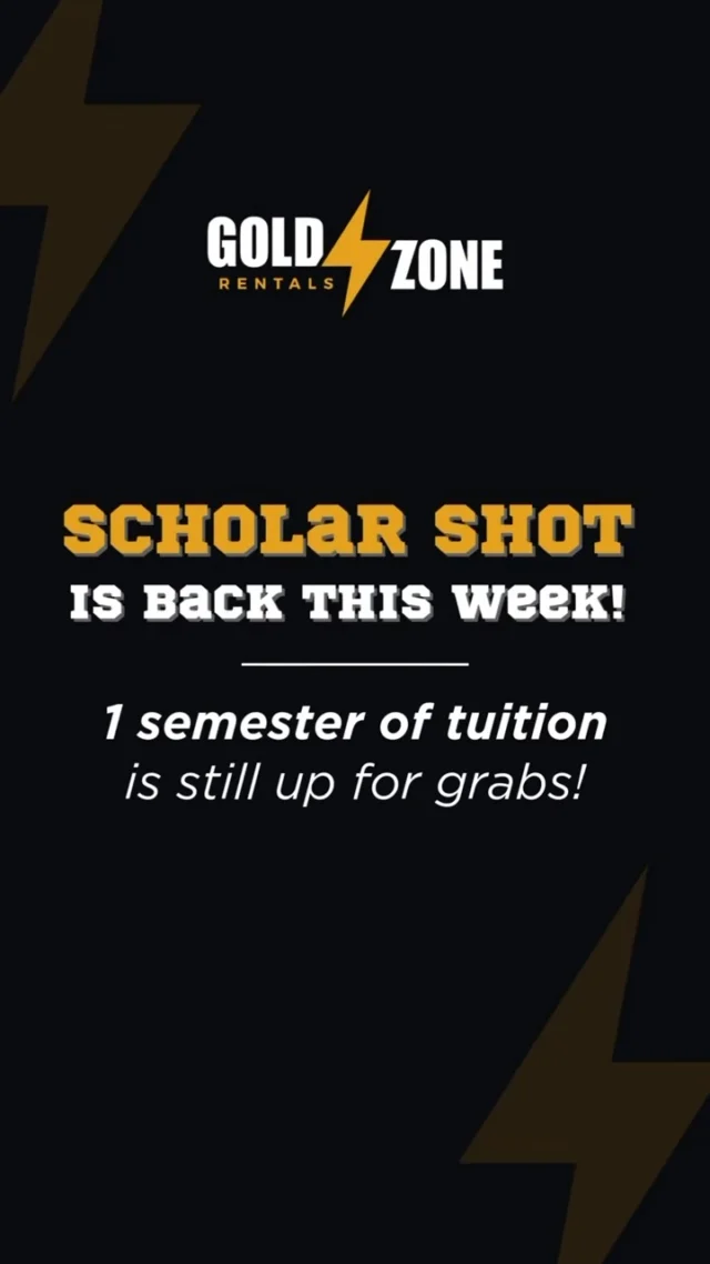 🏀🔥 No winner yet. Your turn?
Scholar Shot returns Wednesday, Dec 3. Enter by scanning the QR code on the scoreboard before halftime for your chance at the half court shot worth one semester tuition.
Let’s go, Flashes! 💛💙

#ScholarShot #GoldZoneRentals #KentState #KSUHoops #StudentHousing